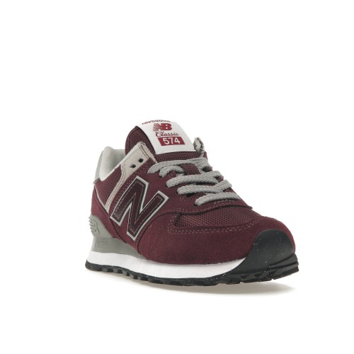 Кроссы New Balance 574 Core Burgundy White (W) - женская сетка размеров