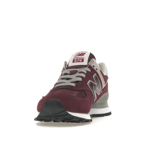 Кроссы New Balance 574 Core Burgundy White (W) - женская сетка размеров