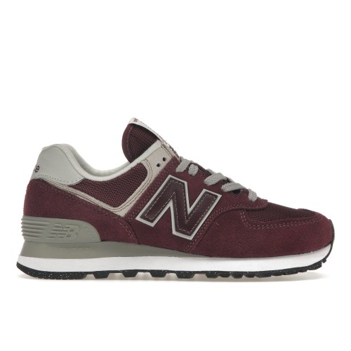 Кроссы New Balance 574 Core Burgundy White (W) - женская сетка размеров