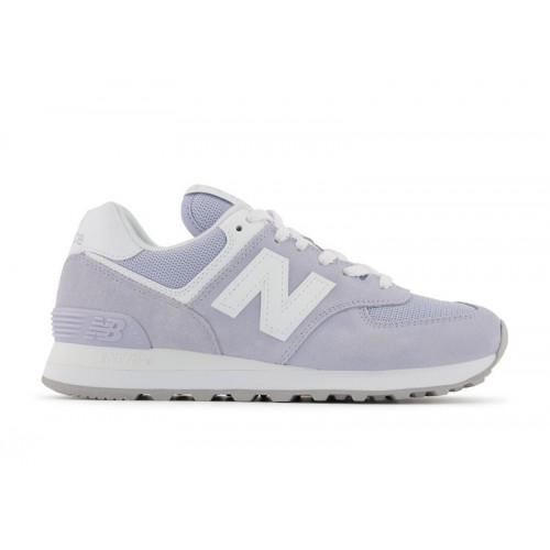 Кроссы New Balance 574 Violet Haze White (W) - женская сетка размеров