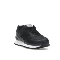 Женские New Balance 574 Black Leather White (W)