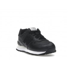 Женские New Balance 574 Black Leather White (W)