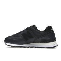 Женские New Balance 574 Black Leather White (W)