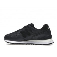 Женские New Balance 574 Black Leather White (W)