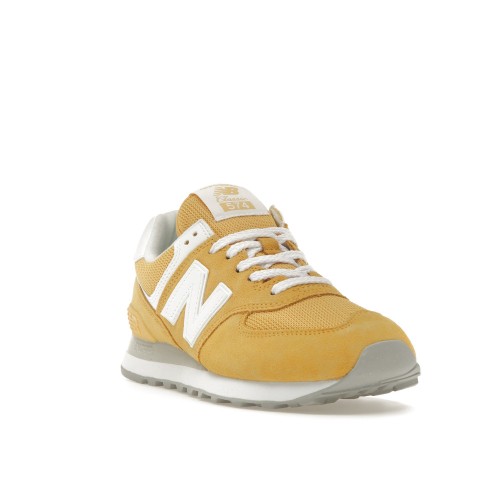 Кроссы New Balance 574 Pastel Yellow White (W) - женская сетка размеров