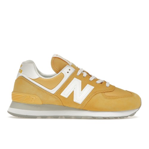 Кроссы New Balance 574 Pastel Yellow White (W) - женская сетка размеров