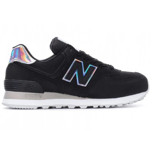 Кроссы New Balance 574 Black Rain Cloud (W) - женская сетка размеров