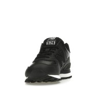 Женские кроссовки New Balance 574 Black Leather White Midsole (W)