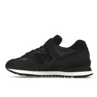 Женские кроссовки New Balance 574 Black Leather White Midsole (W)