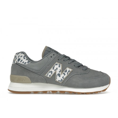 New Balance 574 Harbor Grey Leopard (W) - женская сетка размеров