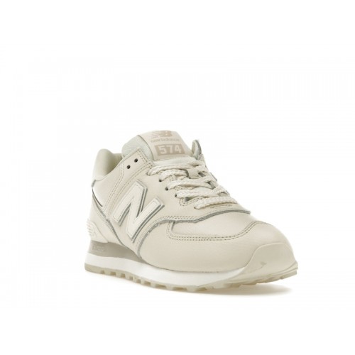 Кроссы New Balance 574 Triple Cream Leather (W) - женская сетка размеров