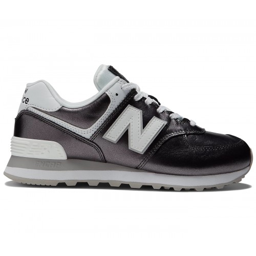 Кроссы New Balance 574v2 Black Metallic White (W) - женская сетка размеров