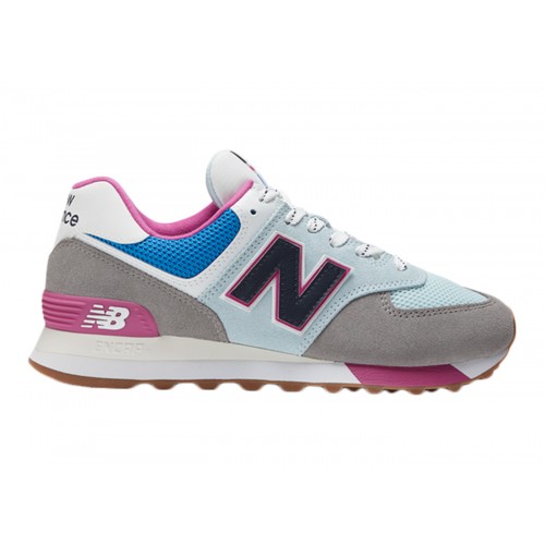 Кроссы New Balance 574 Marblehead Blue Pink Gum (W) - женская сетка размеров