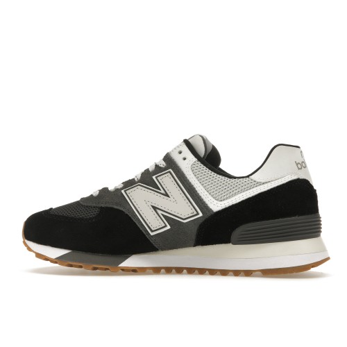 Кроссы New Balance 574 Grey Black White (W) - женская сетка размеров