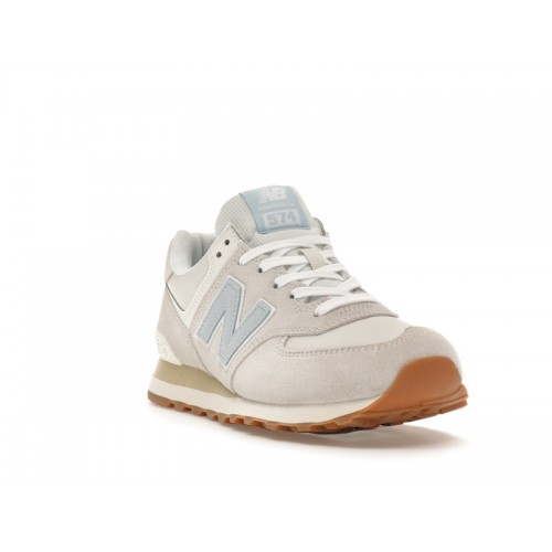 Кроссы New Balance 574 Beige Ecru Blue Angora (W) - женская сетка размеров