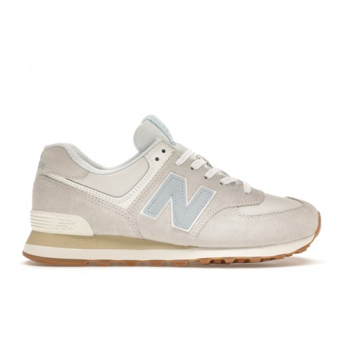 Кроссы New Balance 574 Beige Ecru Blue Angora (W) - женская сетка размеров