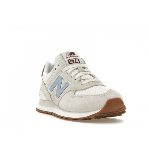 Кроссы New Balance 574 Beige Baby Pink Ecru Blue (W) - женская сетка размеров