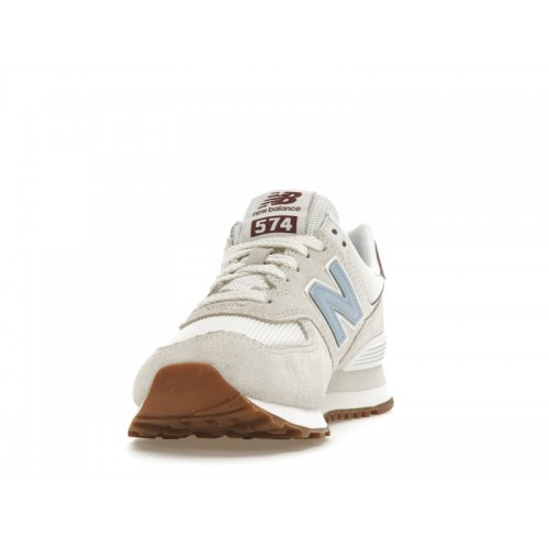 Кроссы New Balance 574 Beige Baby Pink Ecru Blue (W) - женская сетка размеров