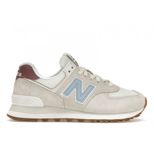 Кроссы New Balance 574 Beige Baby Pink Ecru Blue (W) - женская сетка размеров
