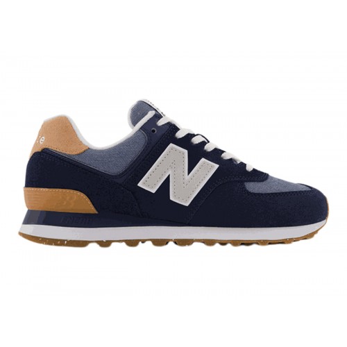 Кроссы New Balance 574 Navy Blue Denim Gum (W) - женская сетка размеров