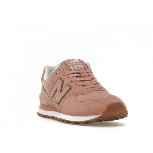 Кроссы New Balance 574 Pink Gold (W) - женская сетка размеров