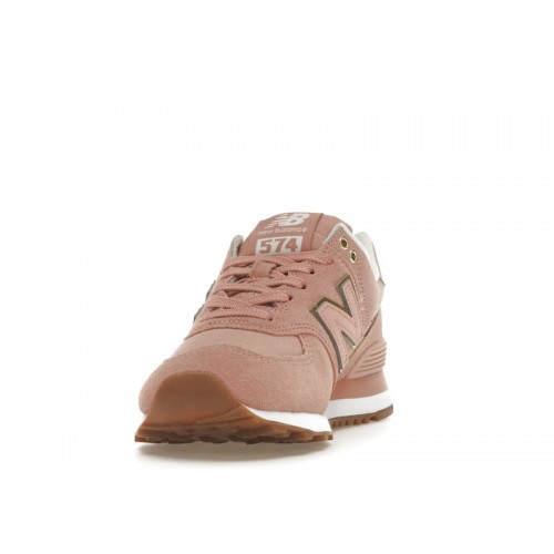 Кроссы New Balance 574 Pink Gold (W) - женская сетка размеров