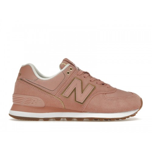 Кроссы New Balance 574 Pink Gold (W) - женская сетка размеров