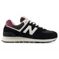 Женские New Balance 574 Black White Burgundy (W)