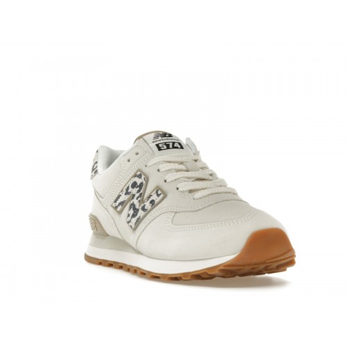 Кроссы New Balance 574 Sea Salt Leopard Gum (W) - женская сетка размеров