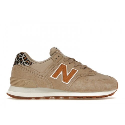 Кроссы New Balance 574 Tobacco Leopard Print (W) - женская сетка размеров