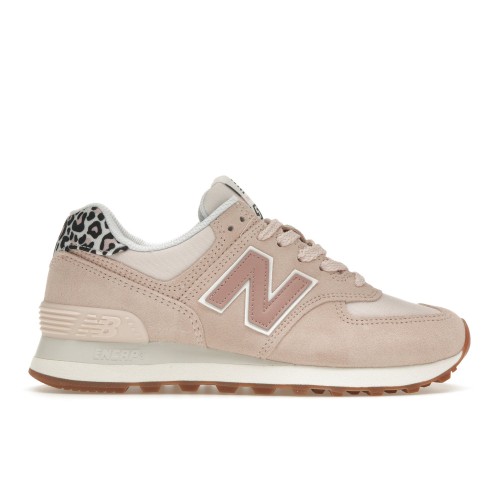 Кроссы New Balance 574 Pink Leopard Print (W) - женская сетка размеров