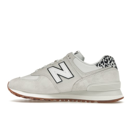 Кроссы New Balance 574 Reflection White Leopard (W) - женская сетка размеров