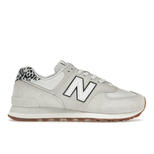 Кроссы New Balance 574 Reflection White Leopard (W) - женская сетка размеров