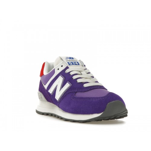 Кроссы New Balance 574 Purple White Red (W) - женская сетка размеров