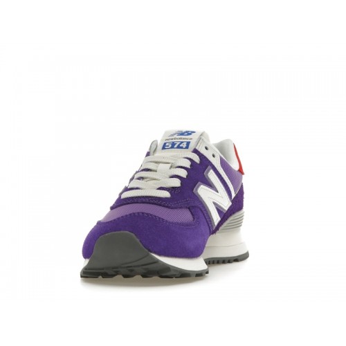 Кроссы New Balance 574 Purple White Red (W) - женская сетка размеров