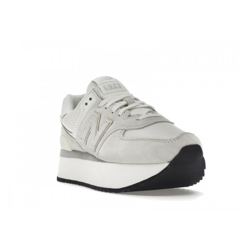Кроссы New Balance 574 Plus White (W) - женская сетка размеров