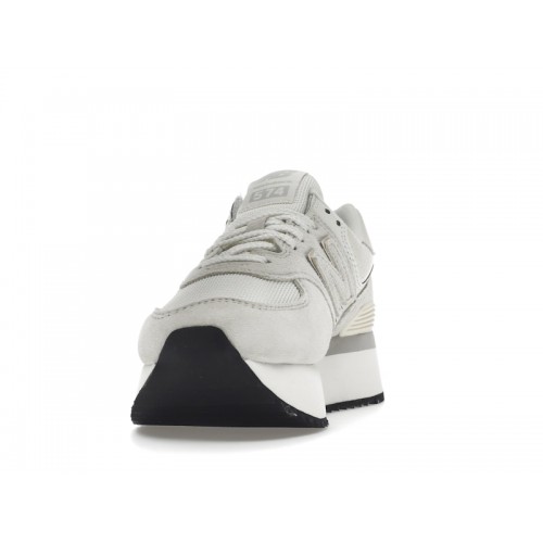 Кроссы New Balance 574 Plus White (W) - женская сетка размеров