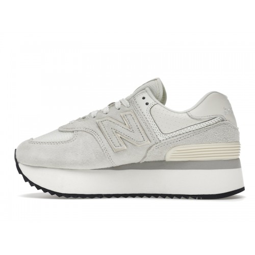 Кроссы New Balance 574 Plus White (W) - женская сетка размеров