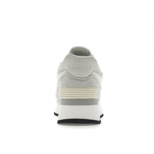 Кроссы New Balance 574 Plus White (W) - женская сетка размеров