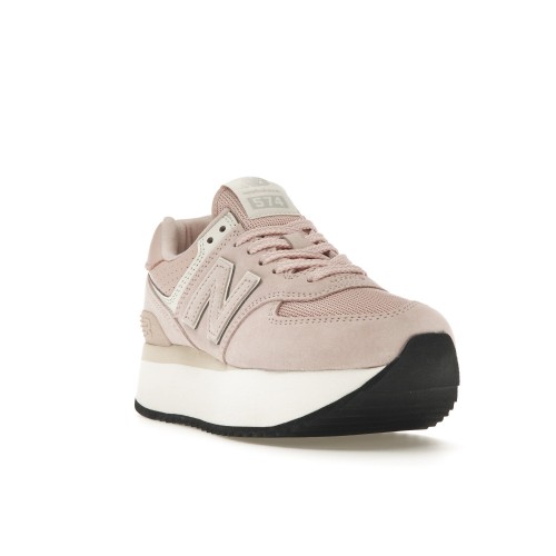 Кроссы New Balance 574 Plus Pink (W) - женская сетка размеров