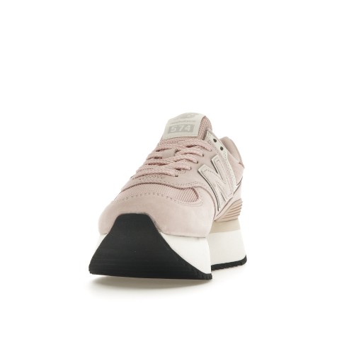 Кроссы New Balance 574 Plus Pink (W) - женская сетка размеров