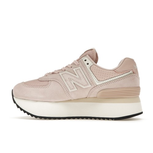 Кроссы New Balance 574 Plus Pink (W) - женская сетка размеров