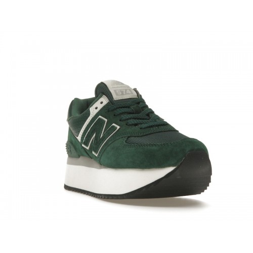 Кроссы New Balance 574 Plus Acidic Green (W) - женская сетка размеров