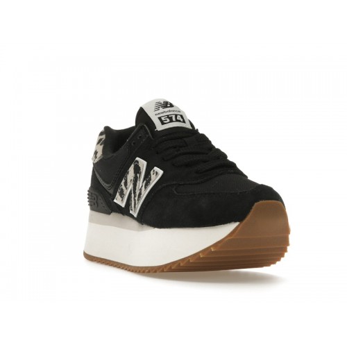 Кроссы New Balance 574 Plus Black Animal Print (W) - женская сетка размеров