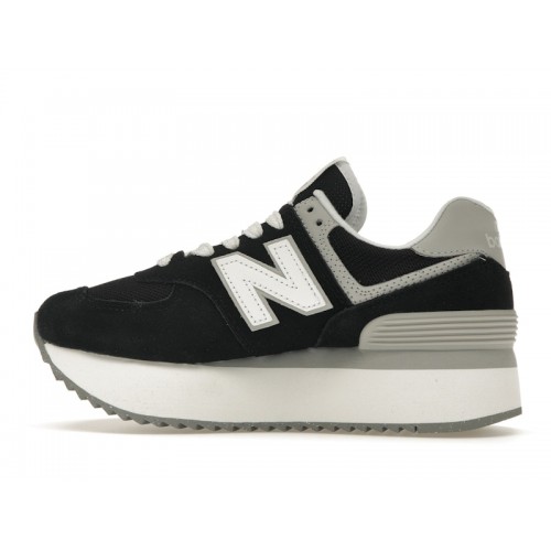 Кроссы New Balance 574 Plus Black Grey (W) - женская сетка размеров