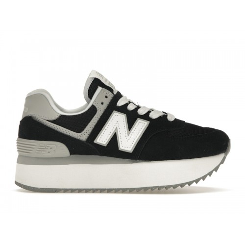 Кроссы New Balance 574 Plus Black Grey (W) - женская сетка размеров