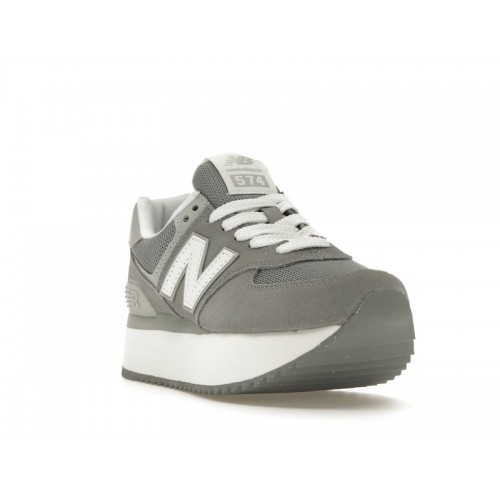 Кроссы New Balance 574 Plus Shadow Grey (W) - женская сетка размеров