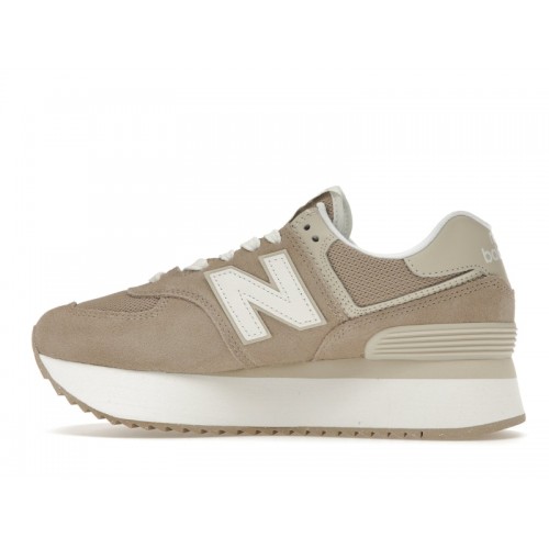 Кроссы New Balance 574 Plus Vanilla (W) - женская сетка размеров