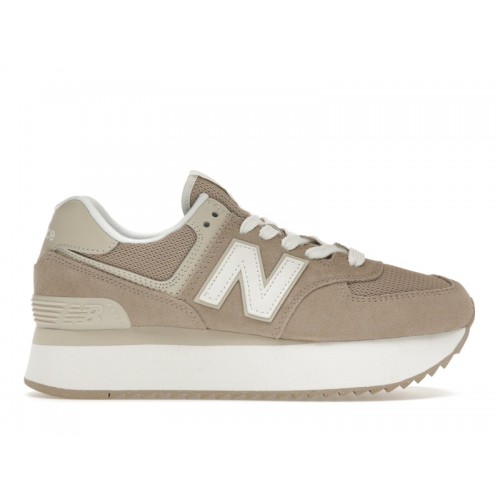 Кроссы New Balance 574 Plus Vanilla (W) - женская сетка размеров