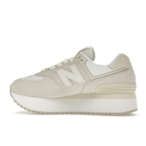 Кроссы New Balance 574 Plus Sand White (W) - женская сетка размеров